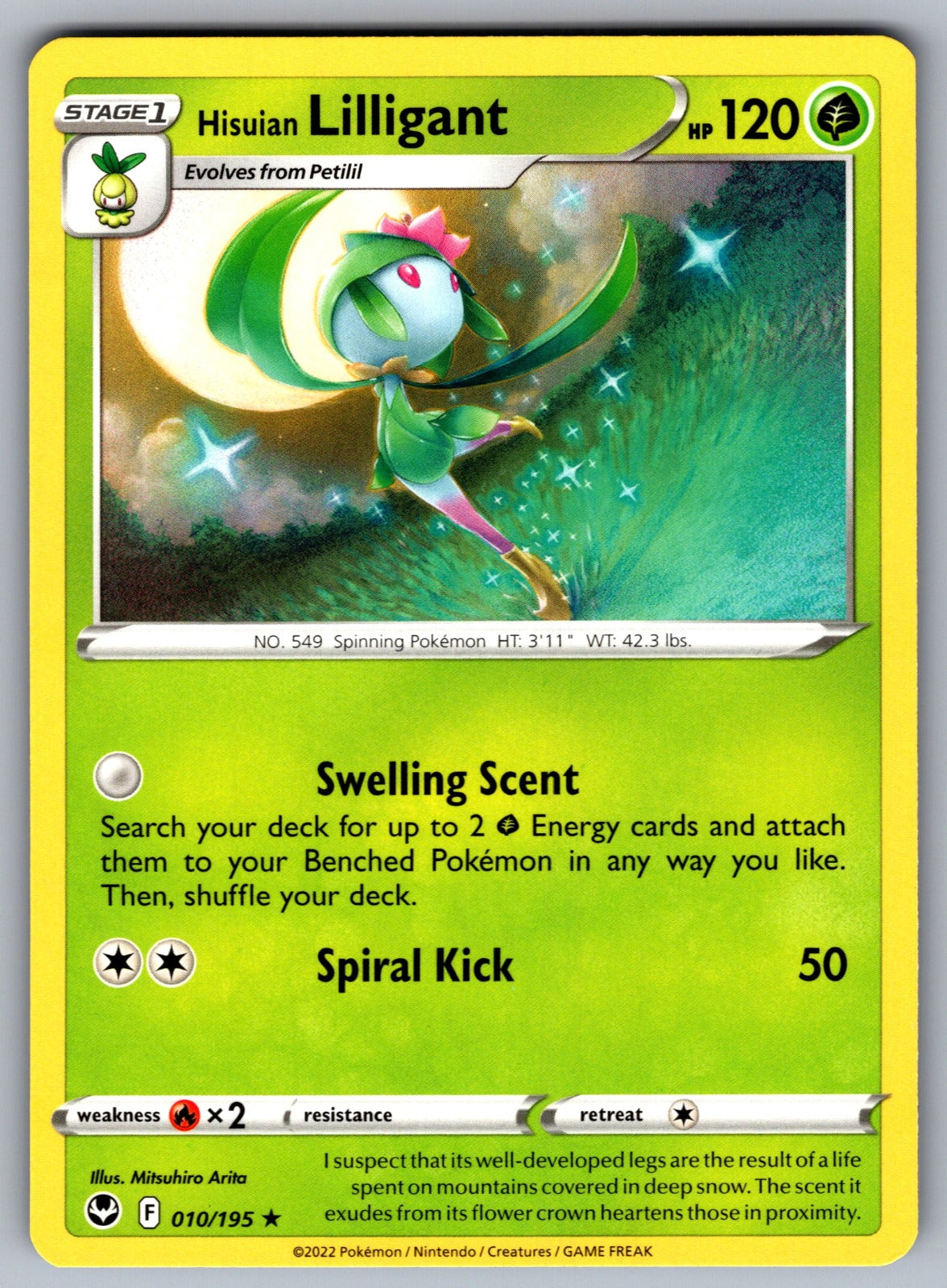 Hisuian Lilligant Rare SWSH12: Silver Tempest 010/195 NM 2022