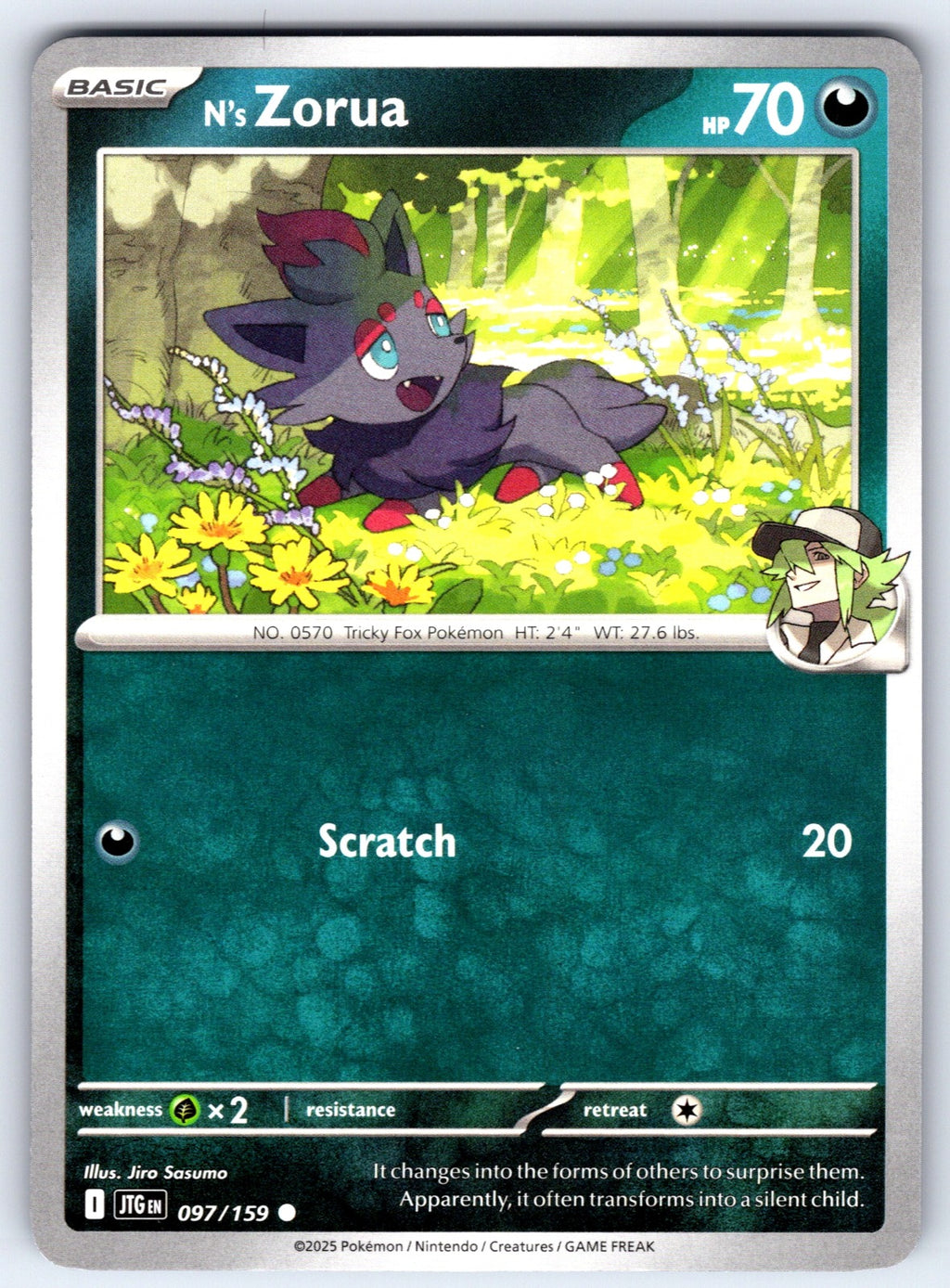 N's Zorua Common SV09: Journey Together 097/159 NM 2025