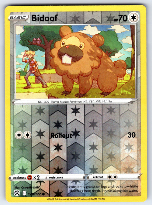 Bidoof Reverse Holo Common SWSH09: Brilliant Stars 120/172 NM 2022