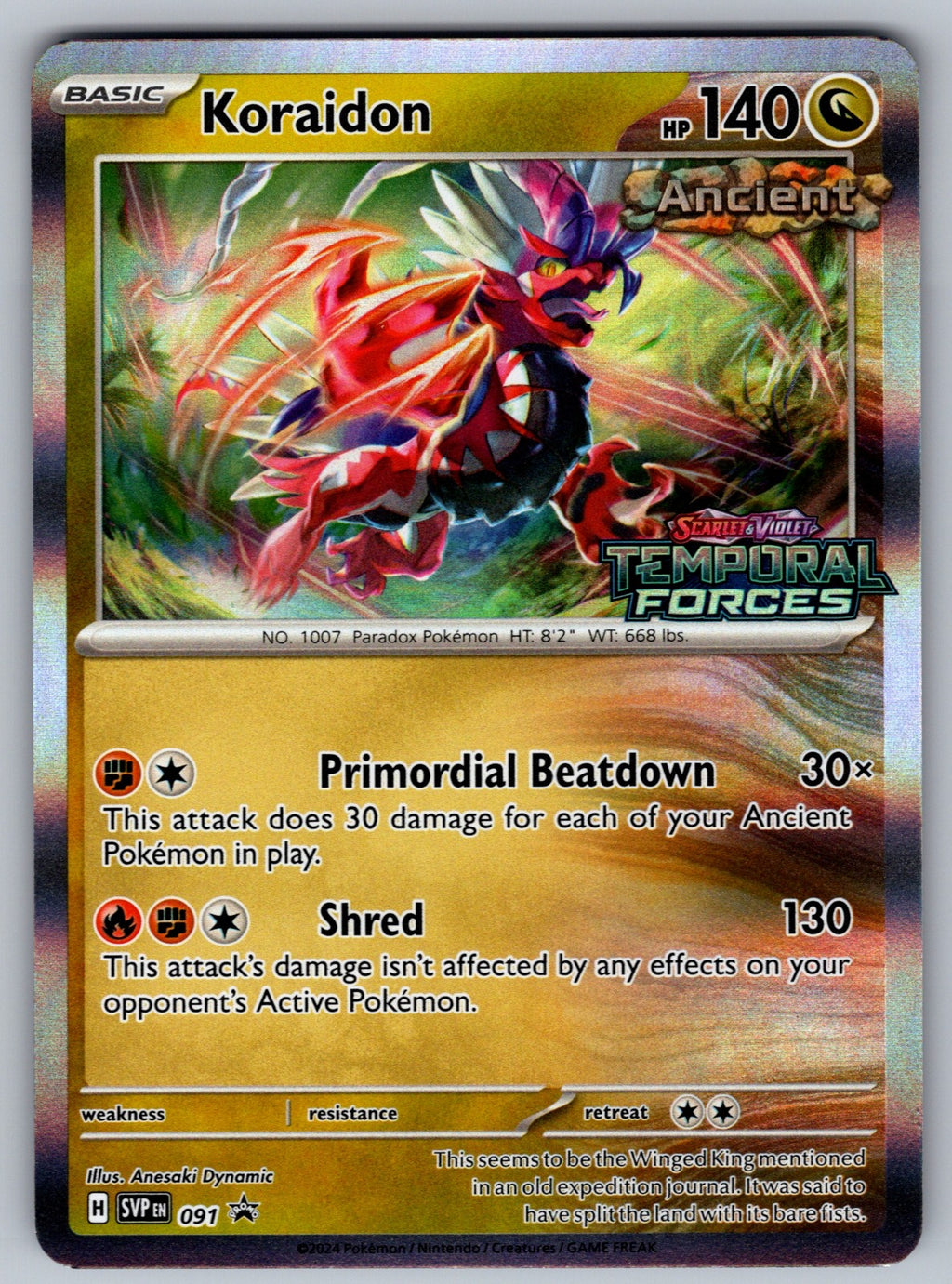 Koraidon - (Prerelease) Holo Promo SV: Scarlet & Violet Promo Cards 091 NM 2023
