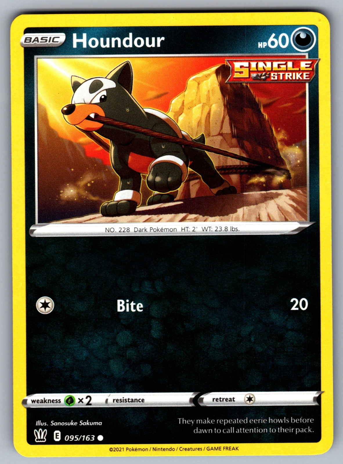 Houndour Common SWSH05: Battle Styles 095/163 NM 2021