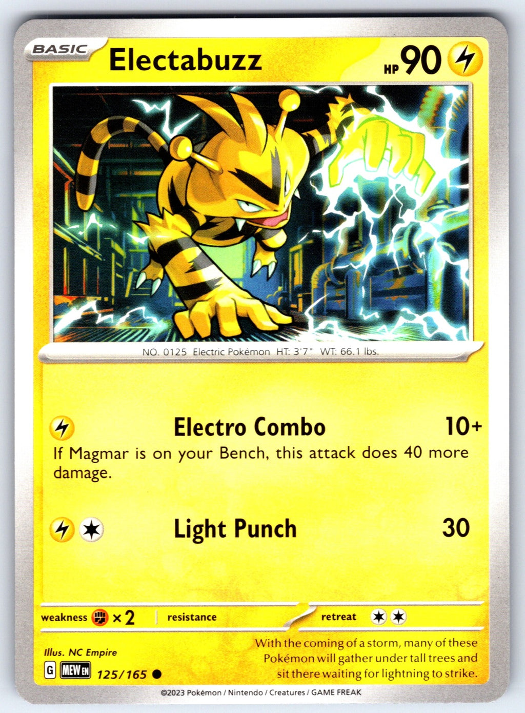 Electabuzz Common SV: Scarlet & Violet 151 125/165 NM 2023