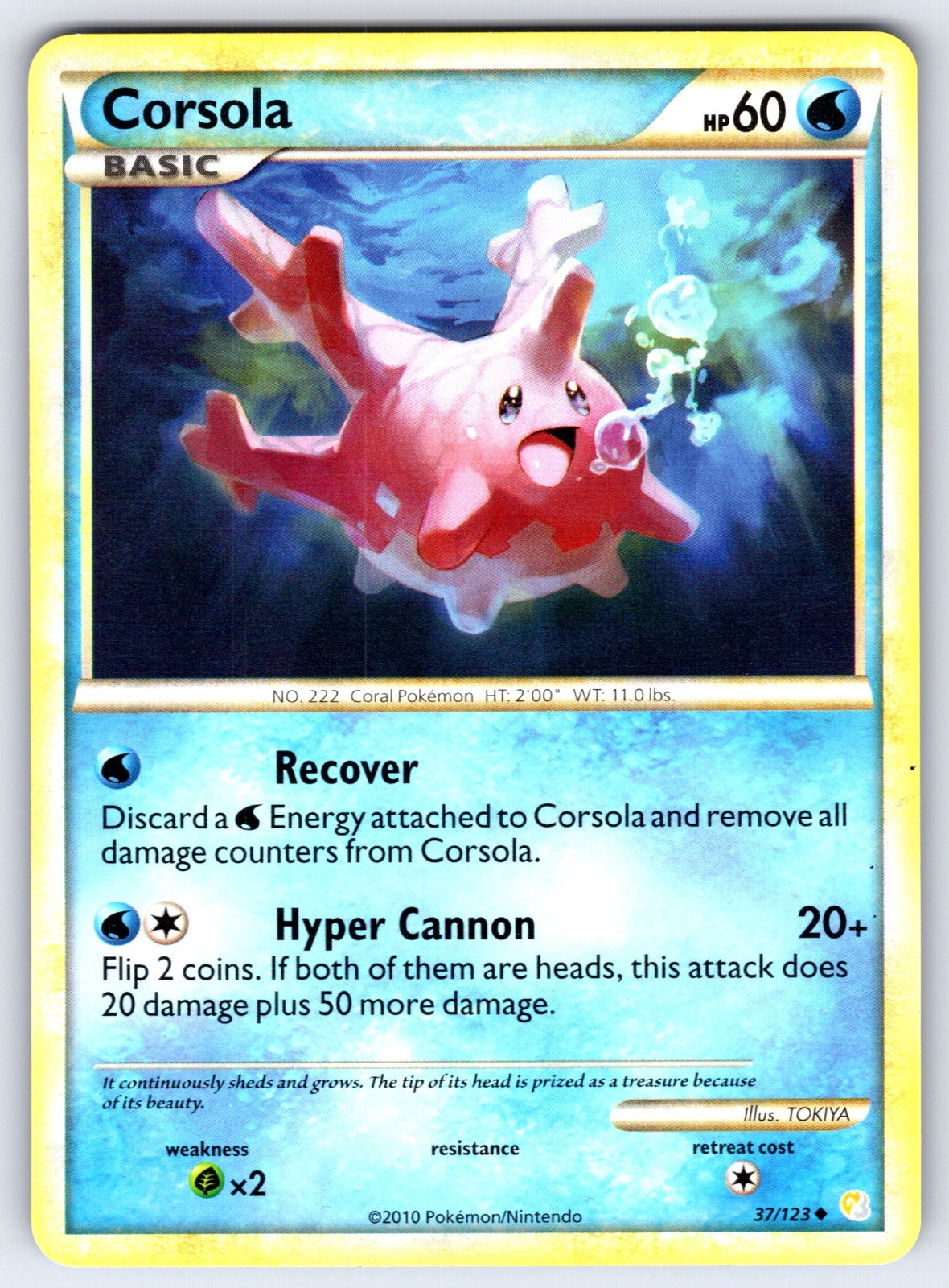 Corsola Uncommon HeartGold SoulSilver 37/123 LP 2010