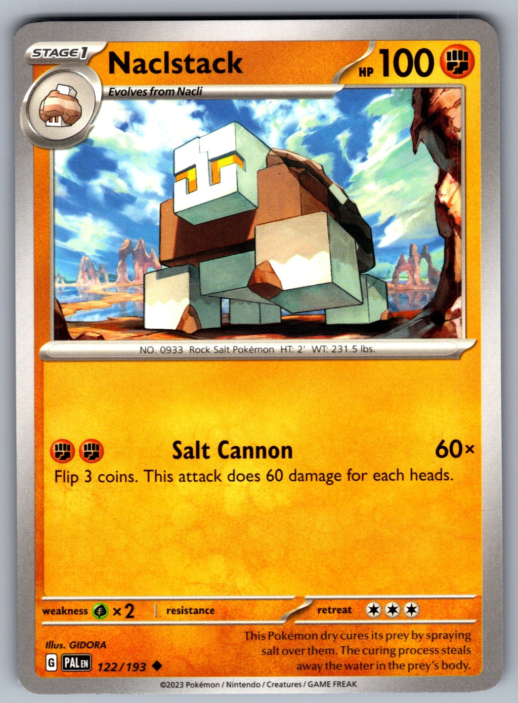Naclstack Uncommon SV02: Paldea Evolved 122/193 NM 2023