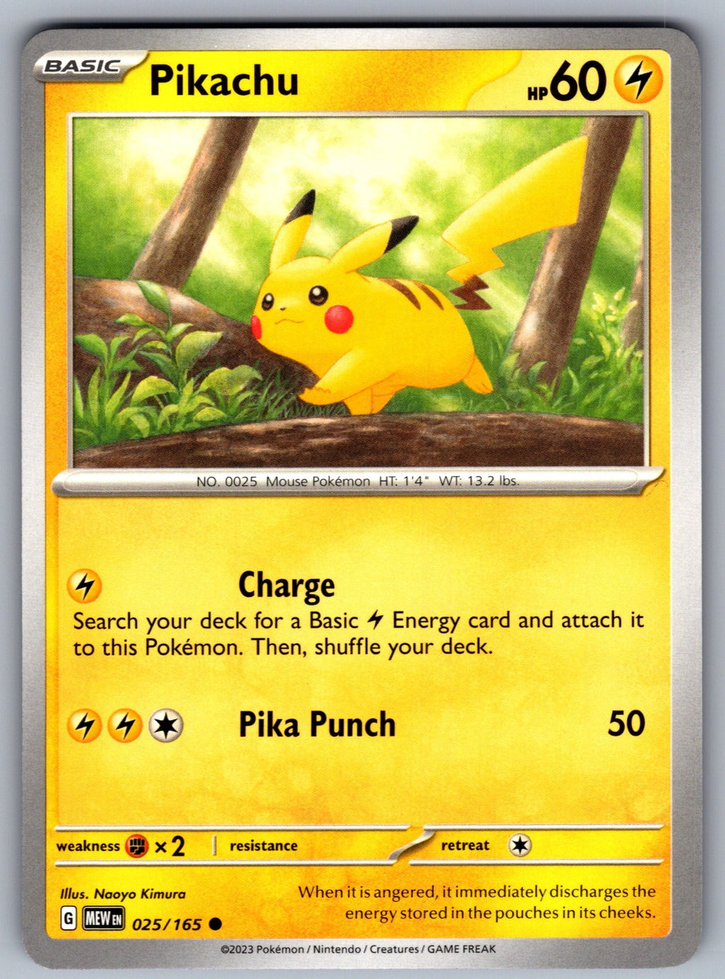 Pikachu Common SV: Scarlet & Violet 151 025/165 NM 2023