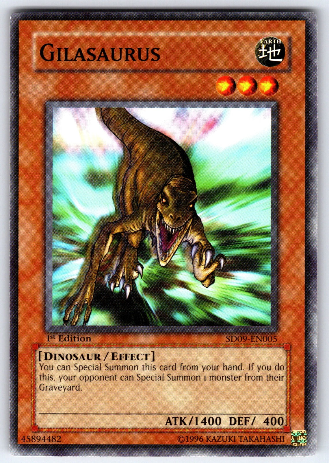 Gilasaurus 1st Edition Common Structure Deck: Dinosaur's Rage SD09-EN005 NM 2006