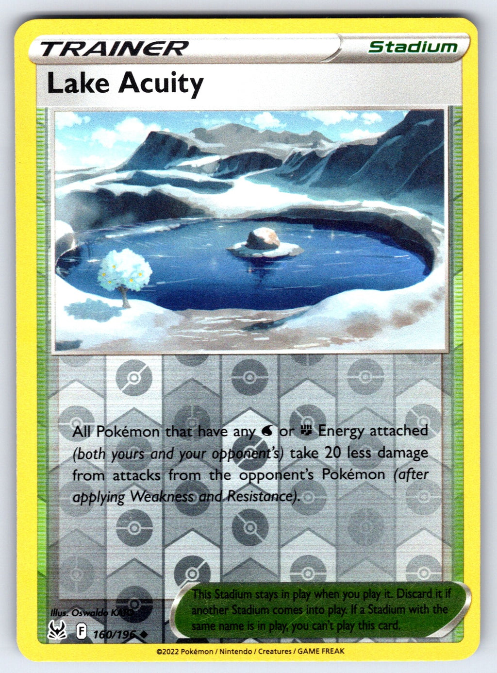 Lake Acuity Reverse Holo Uncommon SWSH11: Lost Origin 160/196 NM 2022