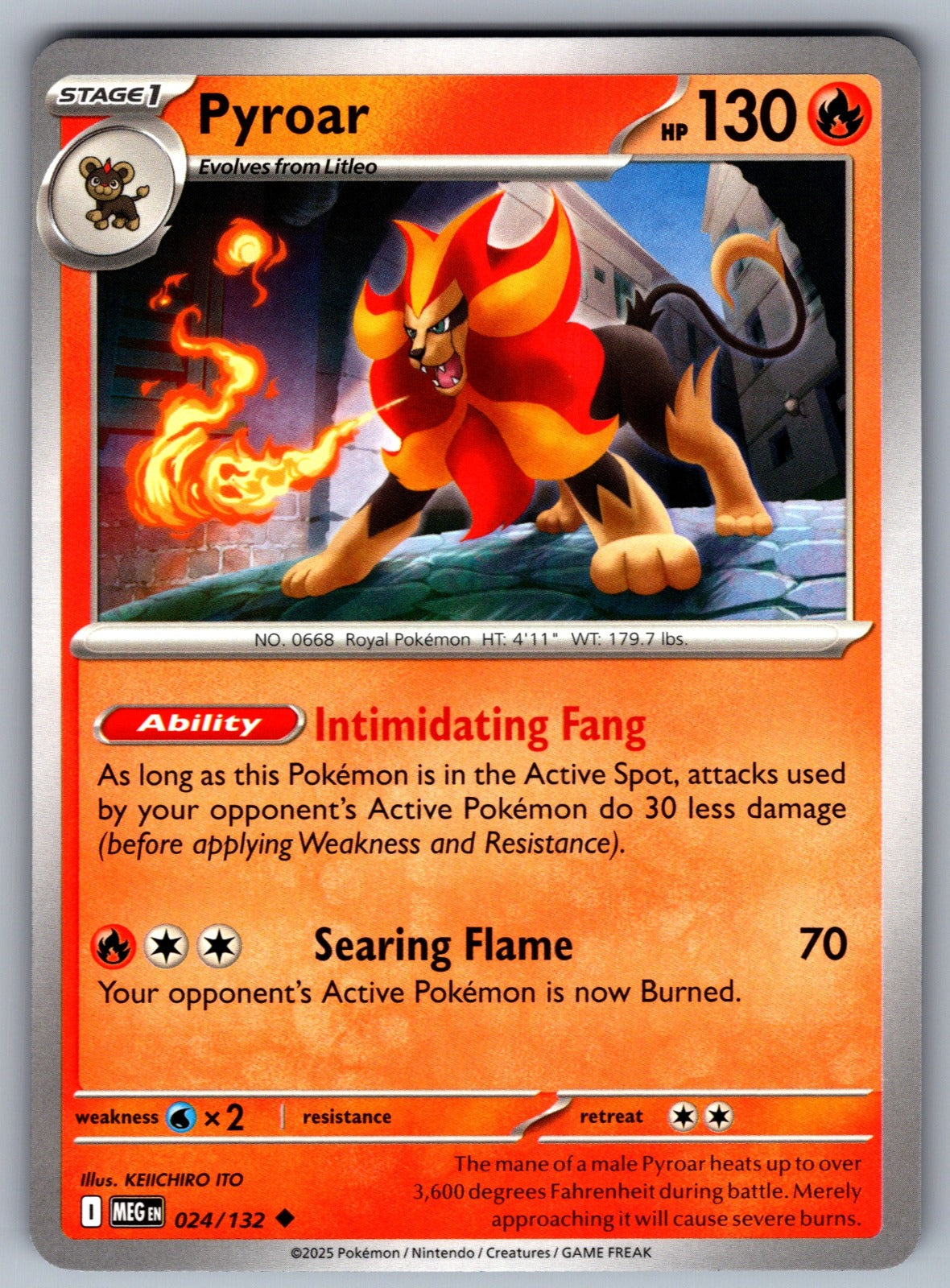 Pyroar Uncommon ME01: Mega Evolution 024/132 NM 2025