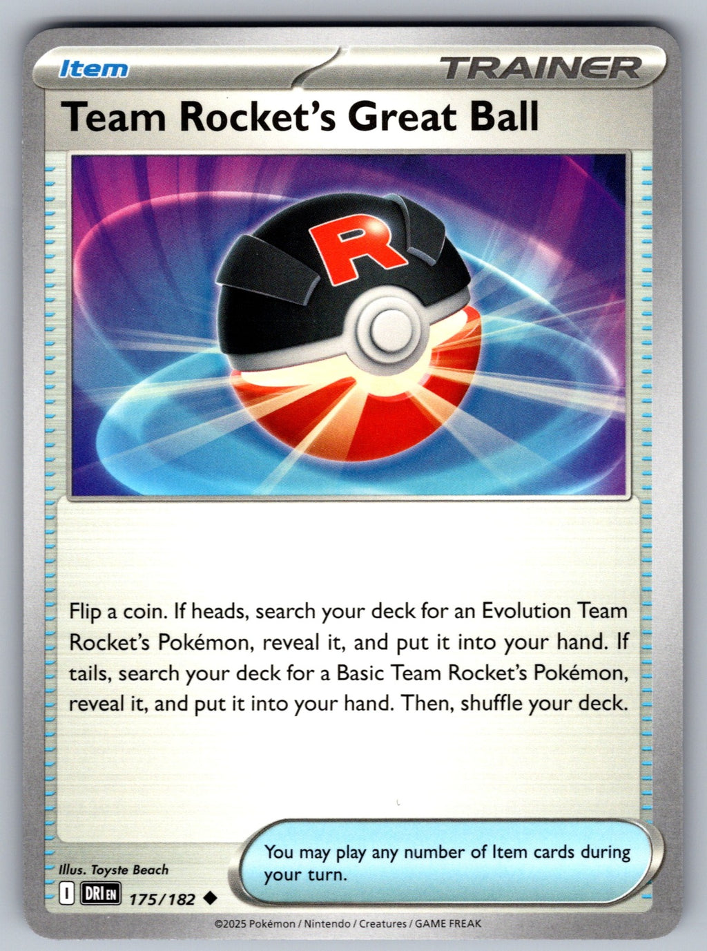 Team Rocket's Great Ball Uncommon SV10: Destined Rivals 175/182 NM 2025