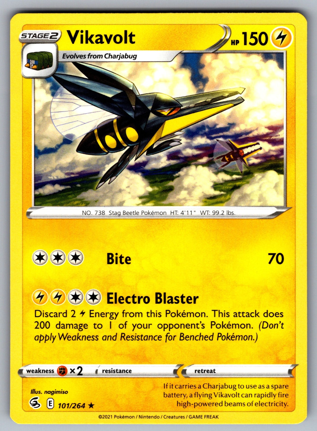 Vikavolt Rare SWSH08: Fusion Strike 101/264 NM 2021