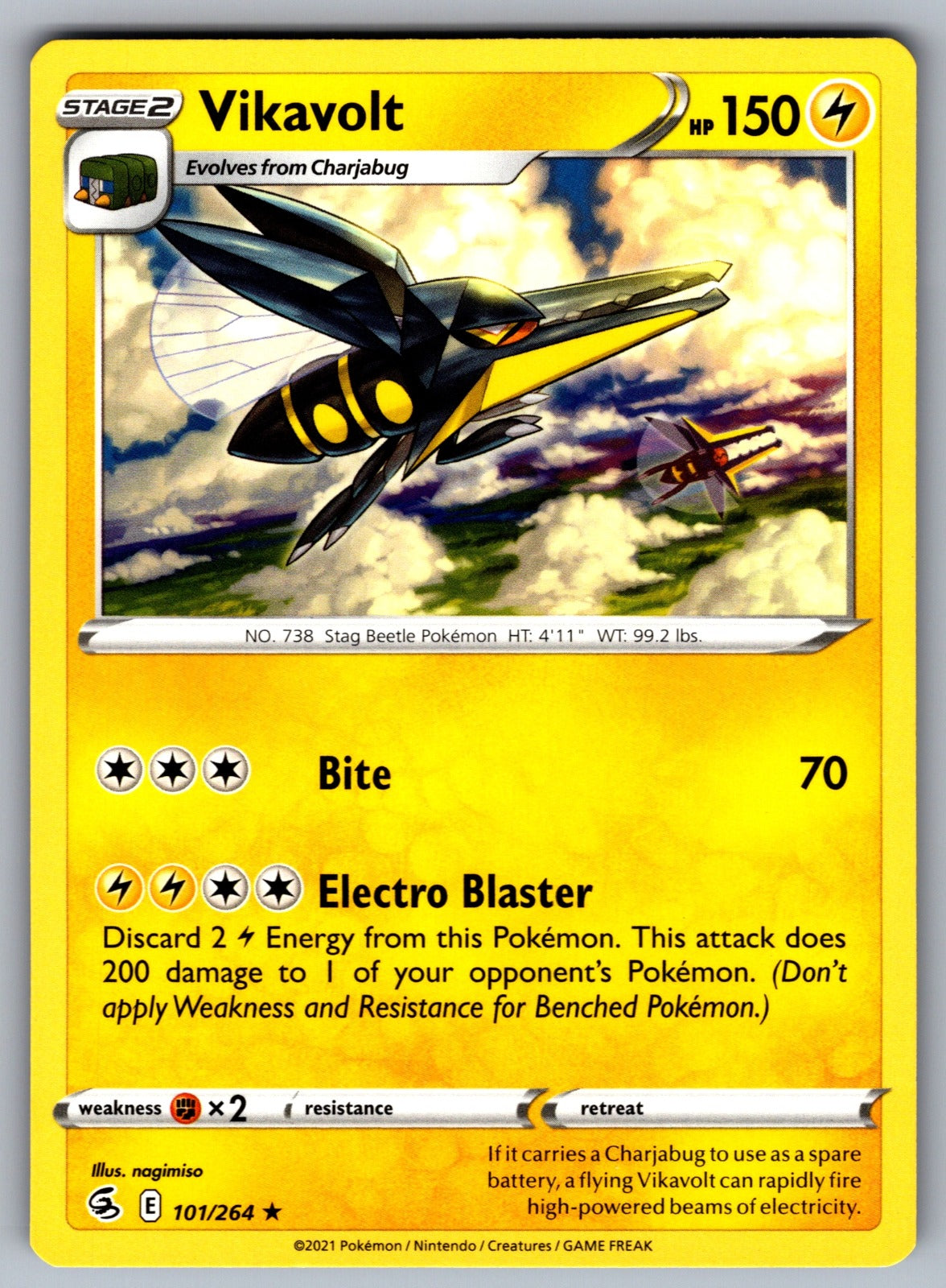 Vikavolt Rare SWSH08: Fusion Strike 101/264 NM 2021