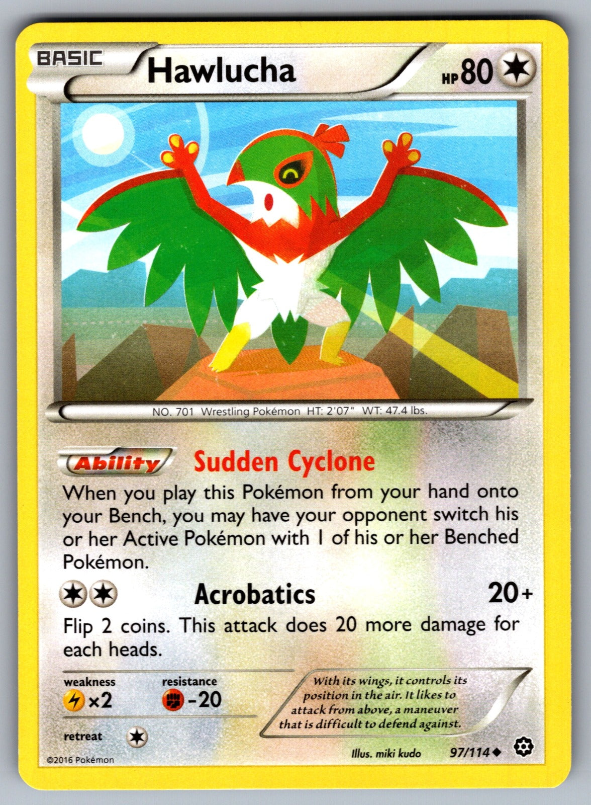 Hawlucha Uncommon XY - Steam Siege 97/114 LP 2016