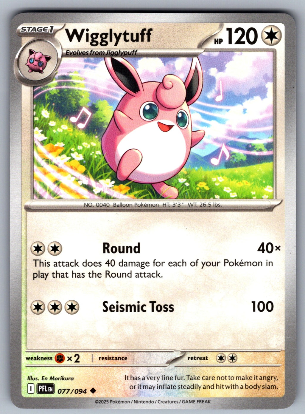 Wigglytuff Uncommon ME02: Phantasmal Flames 077/094 NM 2025