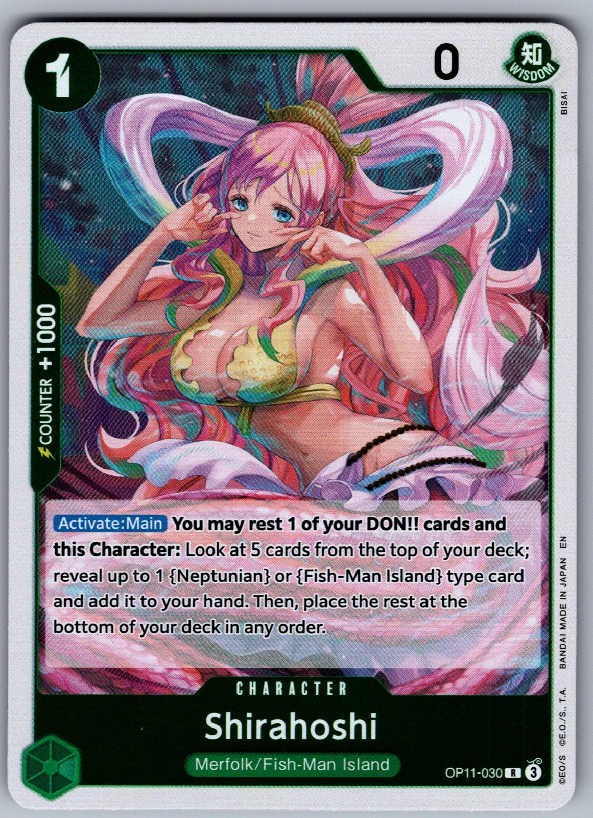 Shirahoshi (030) Foil R A Fist of Divine Speed OP11-030 NM 2025