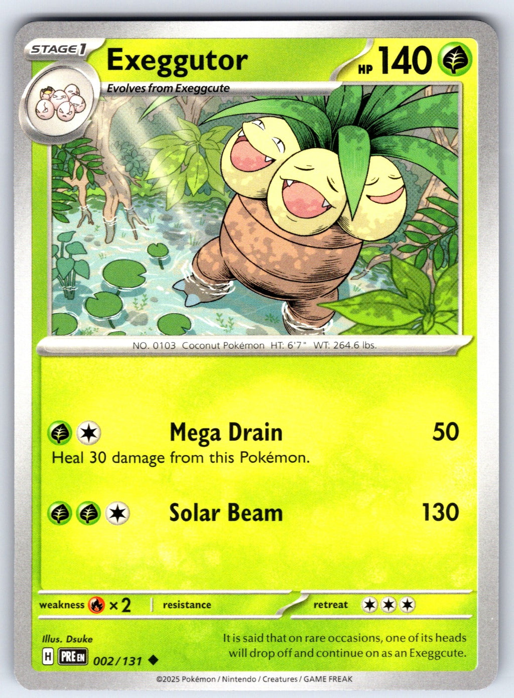 Exeggutor Uncommon SV: Prismatic Evolutions 002/131 NM 2025