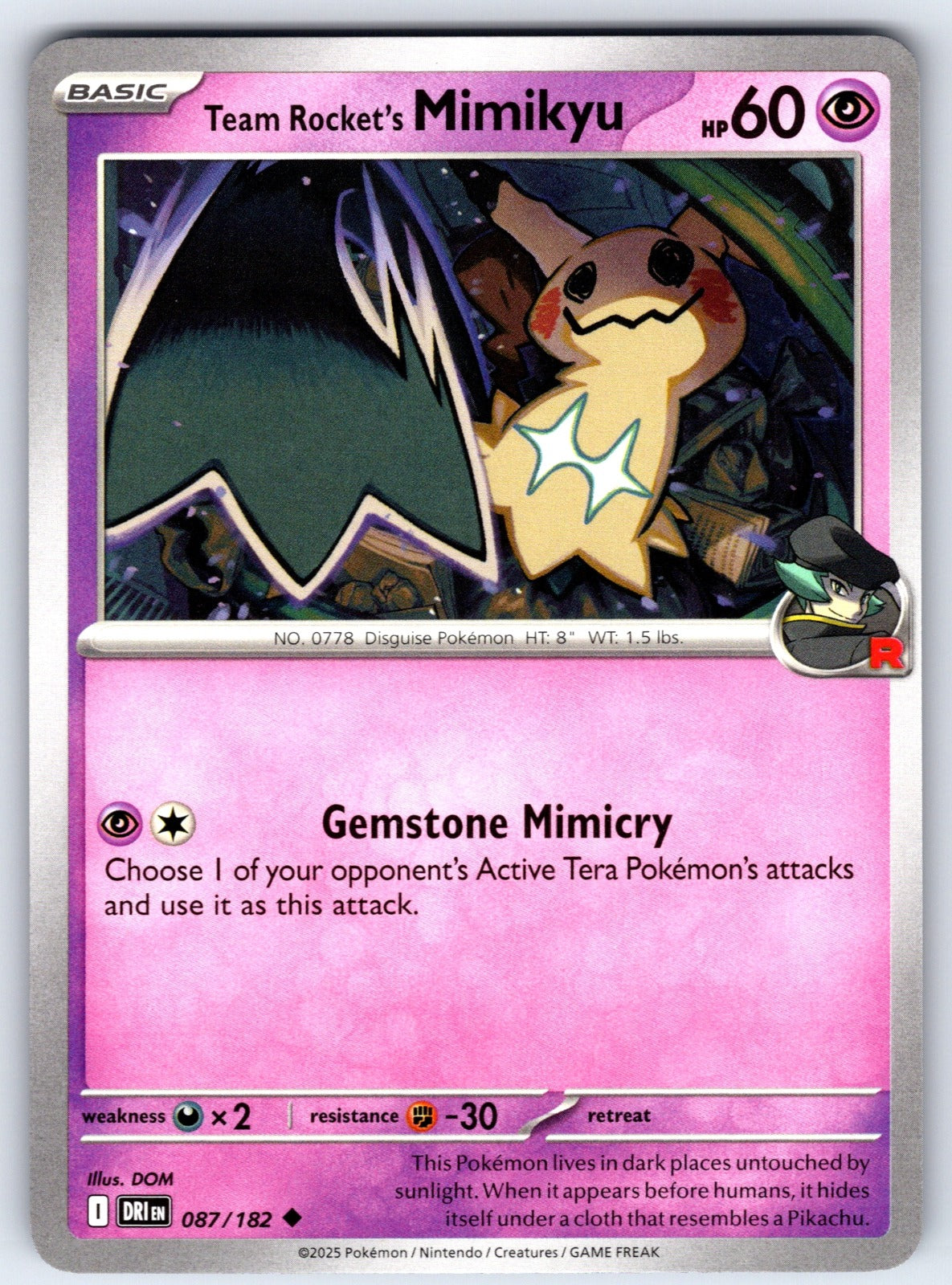 Team Rocket's Mimikyu Uncommon SV10: Destined Rivals 087/182 NM 2025