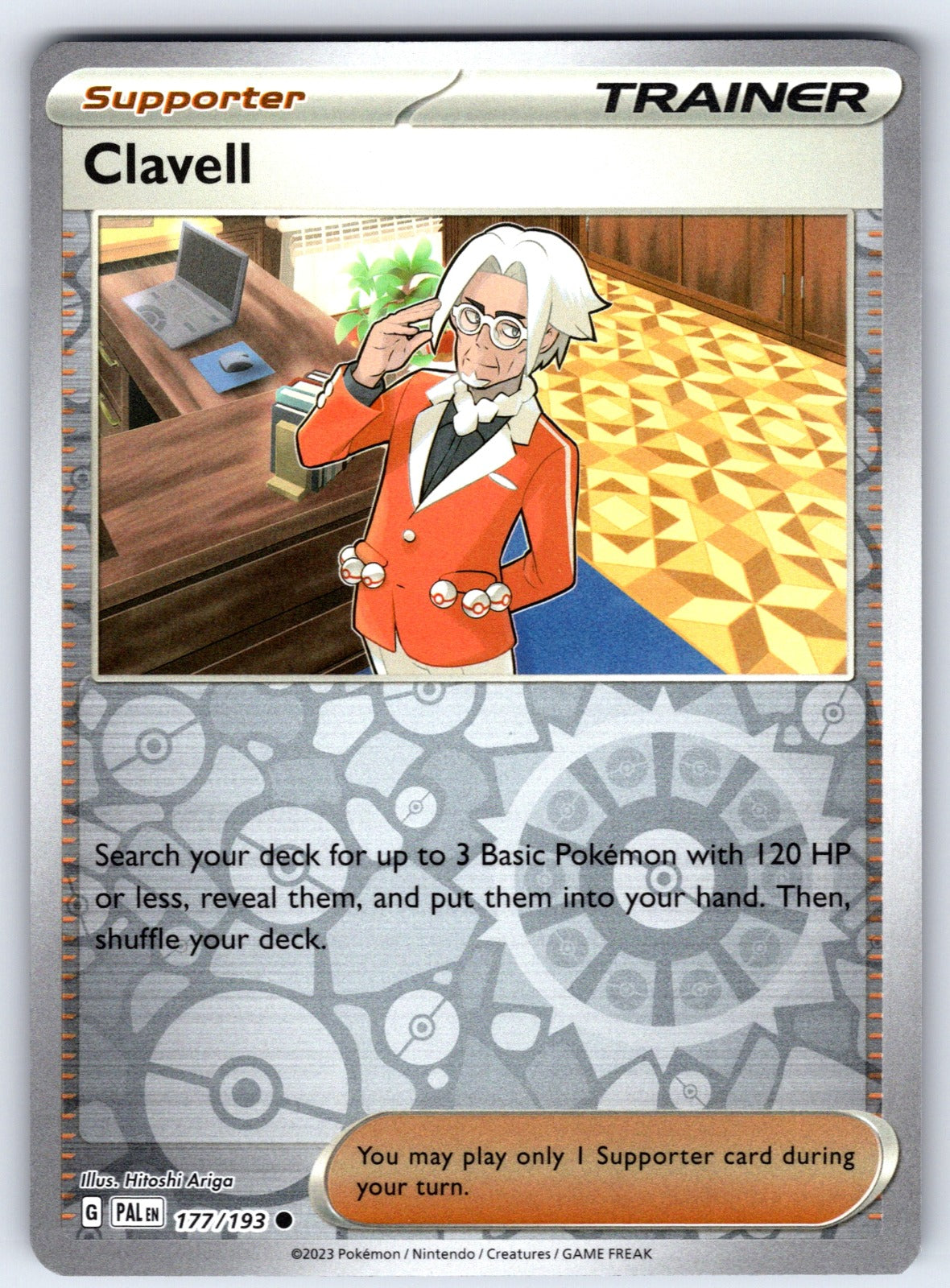 Clavell Reverse Holo Common SV02: Paldea Evolved 177/193 NM 2023