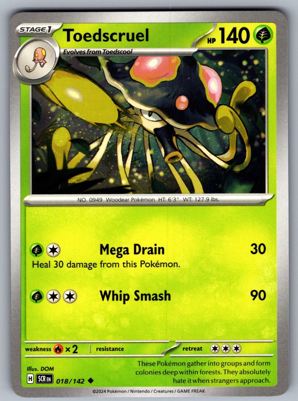 Toedscruel Uncommon SV07: Stellar Crown 018/142 NM 2024