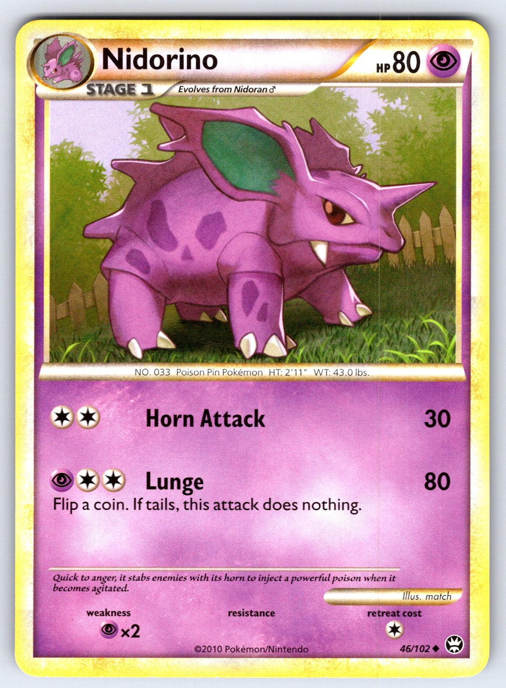 Nidorino Uncommon Triumphant 46/102 LP 2010