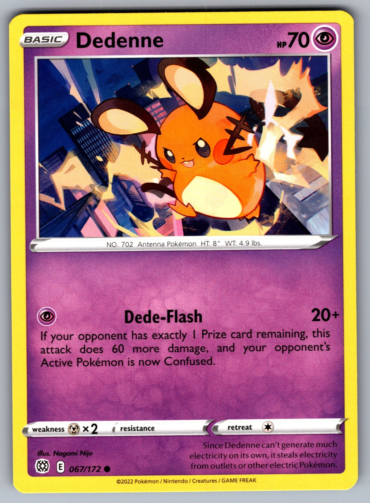 Dedenne Common SWSH09: Brilliant Stars 067/172 NM 2022