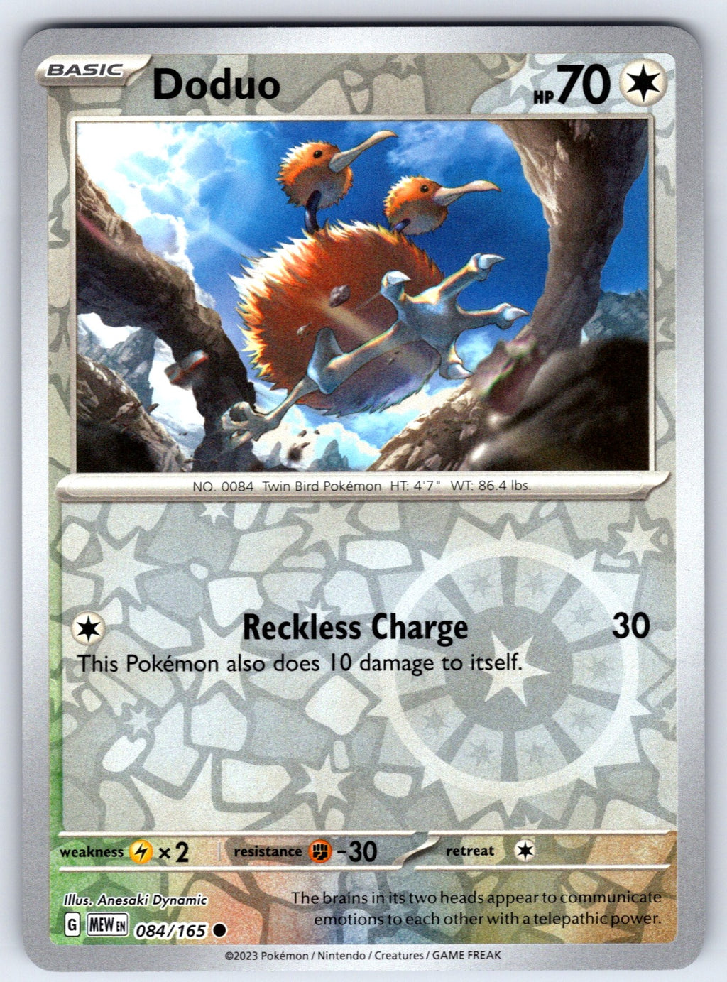 Doduo Reverse Holo Common SV: Scarlet & Violet 151 084/165 NM 2023