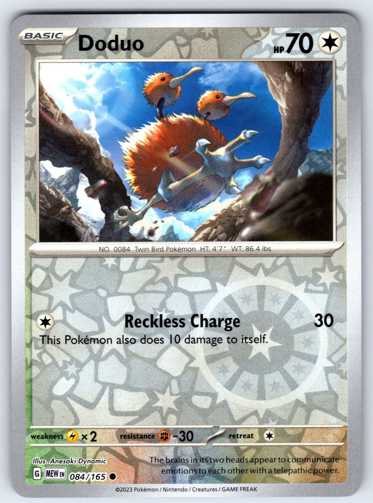 Doduo Reverse Holo Common SV: Scarlet & Violet 151 084/165 NM 2023