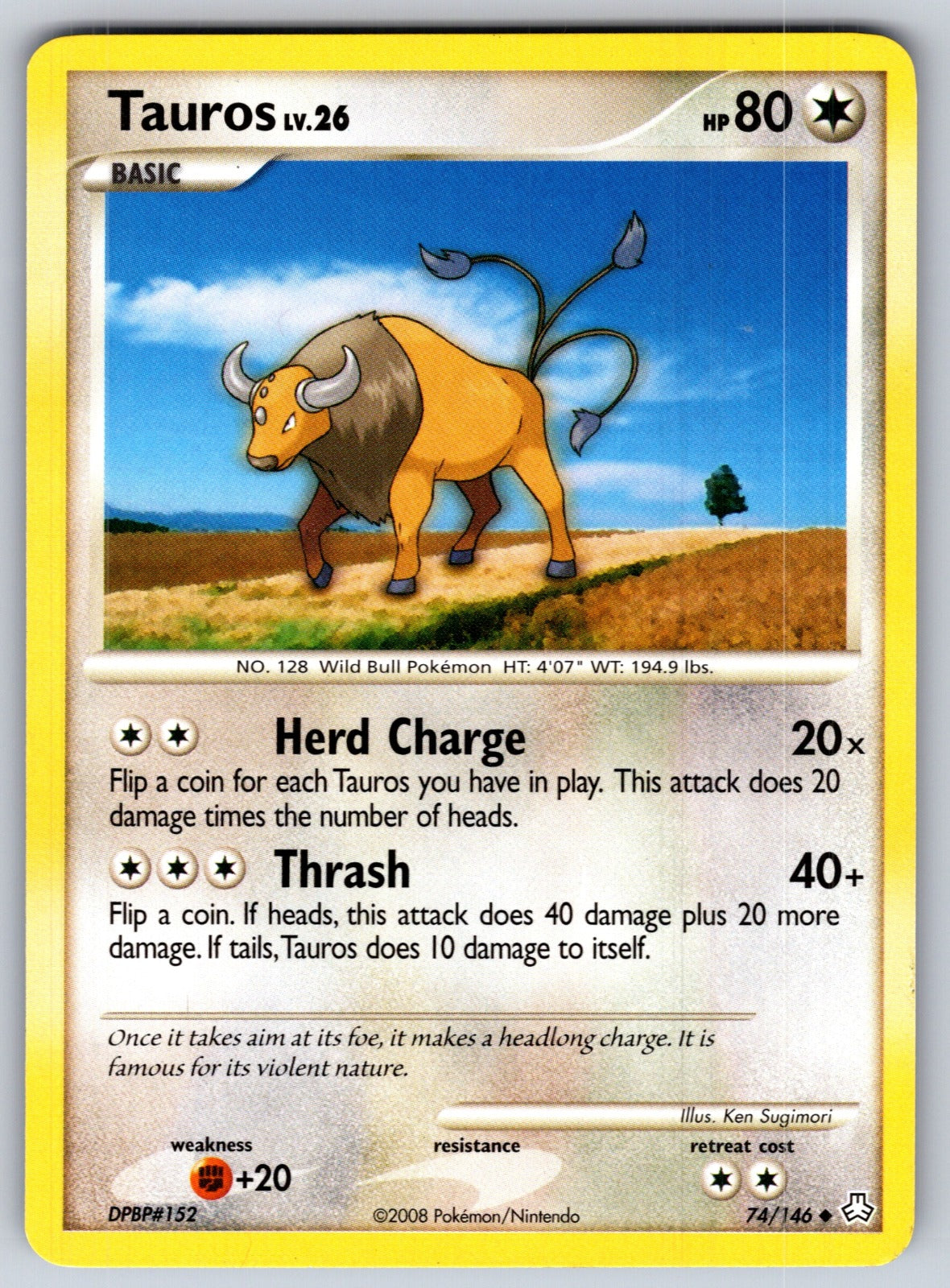 Tauros Uncommon Legends Awakened 74/146 LP 2008