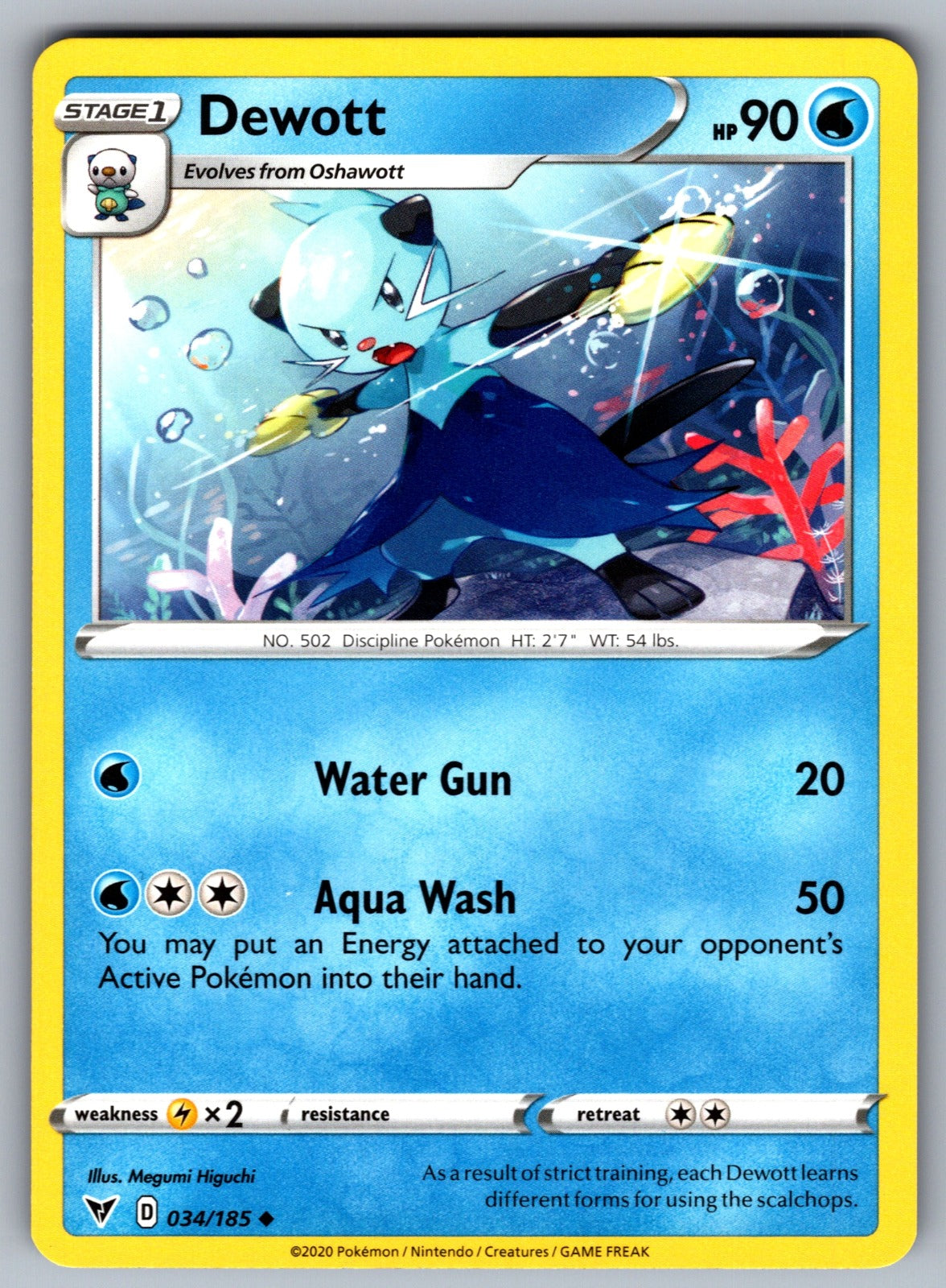 Dewott Uncommon SWSH04: Vivid Voltage 034/185 NM 2020