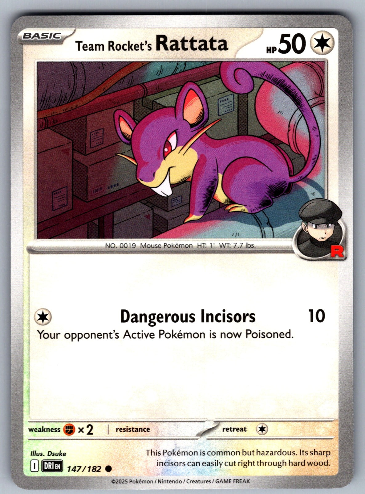 Team Rocket's Rattata Common SV10: Destined Rivals 147/182 NM 2025