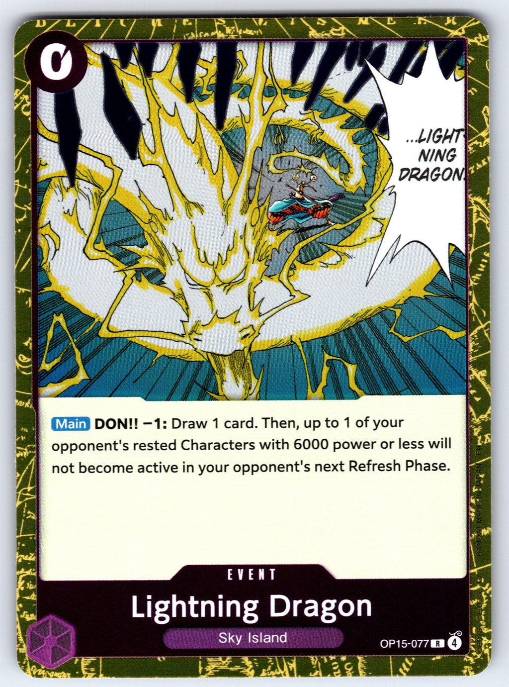 Lightning Dragon Foil R Adventure on Kami's Island OP15-077 NM 2026