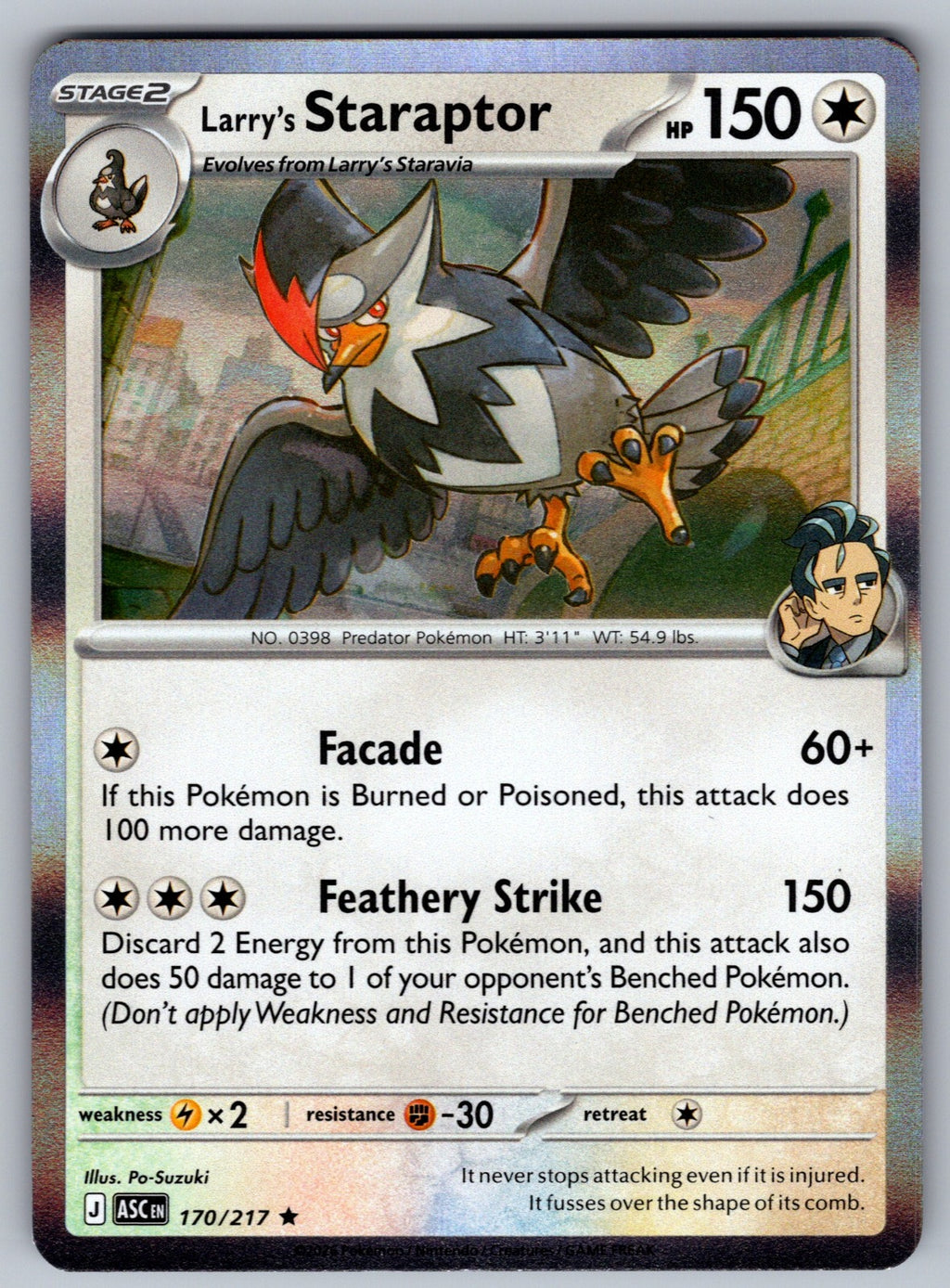 Larry's Staraptor Holo Rare ME: Ascended Heroes 170/217 NM 2026