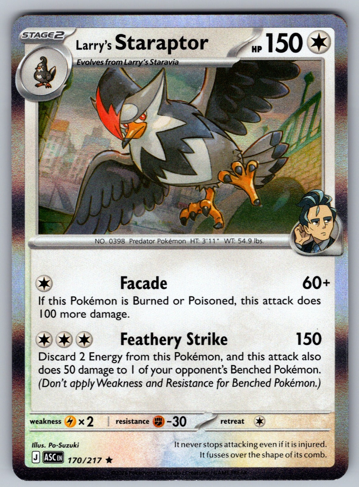 Larry's Staraptor Holo Rare ME: Ascended Heroes 170/217 NM 2026
