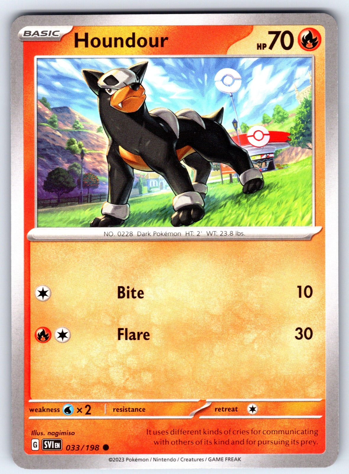Houndour Common SV01: Scarlet & Violet Base Set 033/198 NM 2023