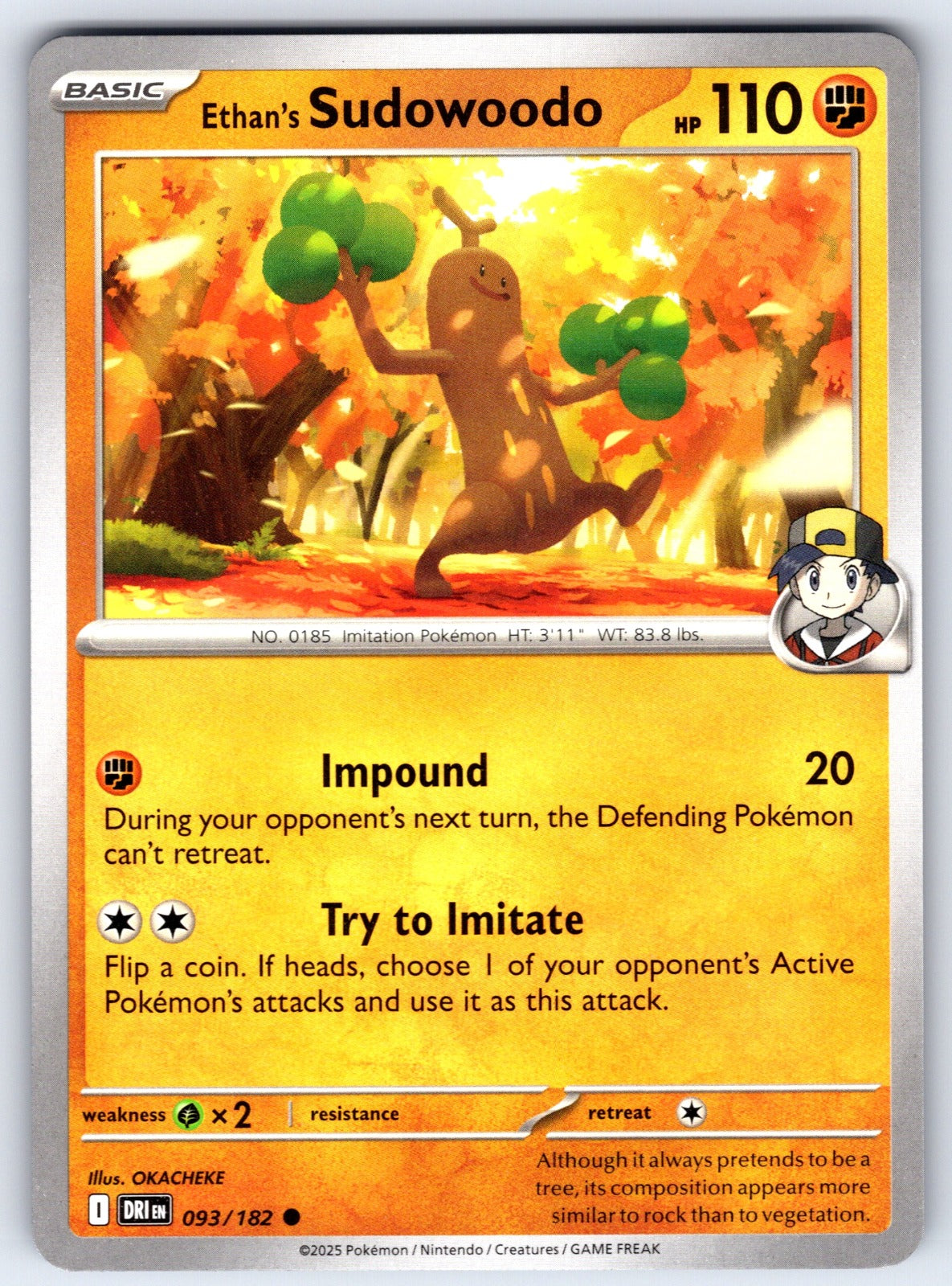 Ethan's Sudowoodo Common SV10: Destined Rivals 093/182 LP 2025