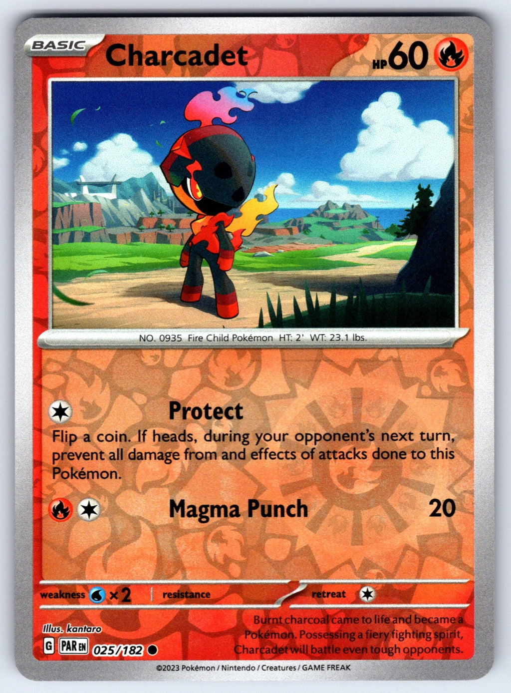 Charcadet Reverse Holo Common SV04: Paradox Rift 025/182 NM 2023