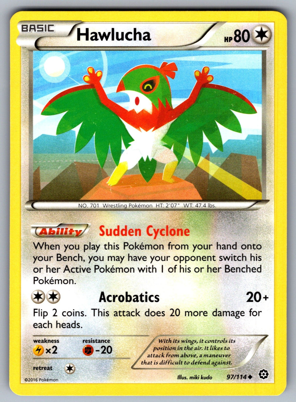 Hawlucha Uncommon XY - Steam Siege 97/114 LP 2016