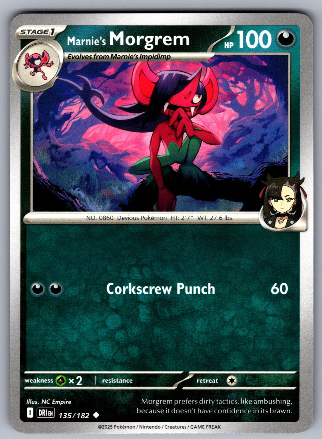 Marnie's Morgrem Uncommon SV10: Destined Rivals 135/182 NM 2025
