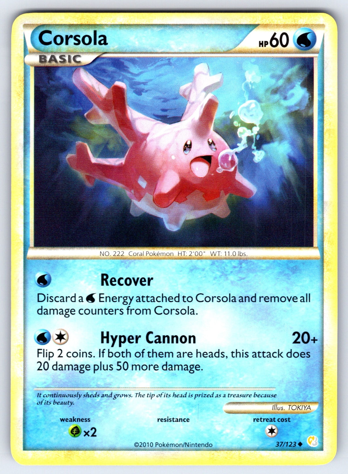 Corsola Uncommon HeartGold SoulSilver 37/123 LP 2010