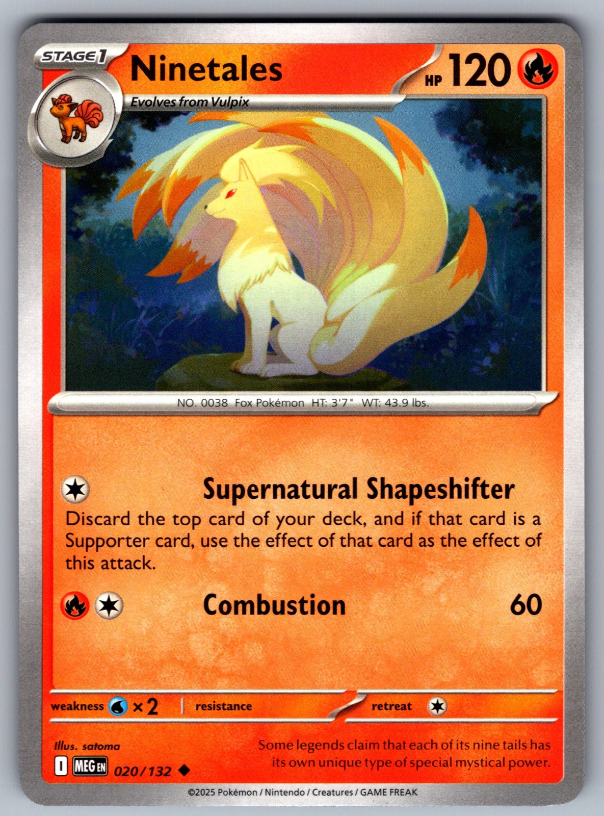 Ninetales Uncommon ME01: Mega Evolution 020/132 NM 2025