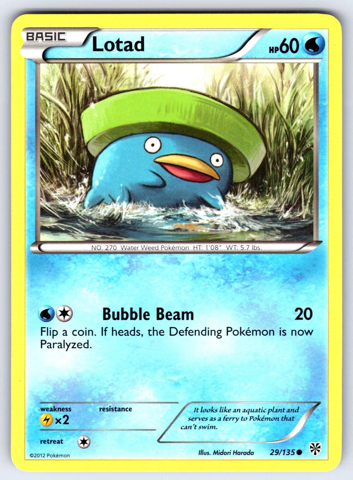 Lotad Common Plasma Storm 29/135 LP 2013