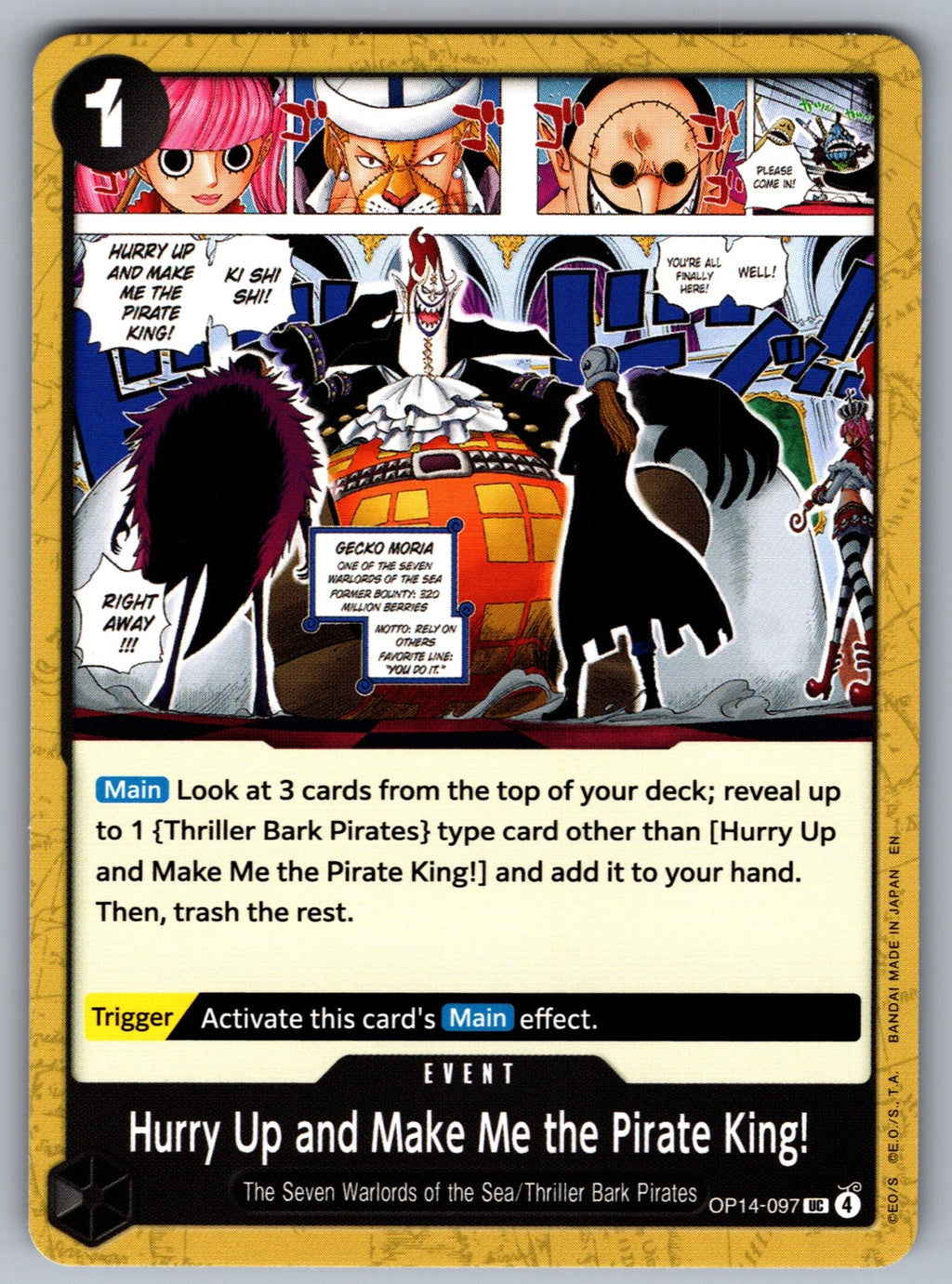 Hurry Up and Make Me the Pirate King! UC The Azure Sea's Seven OP14-097 NM 2026