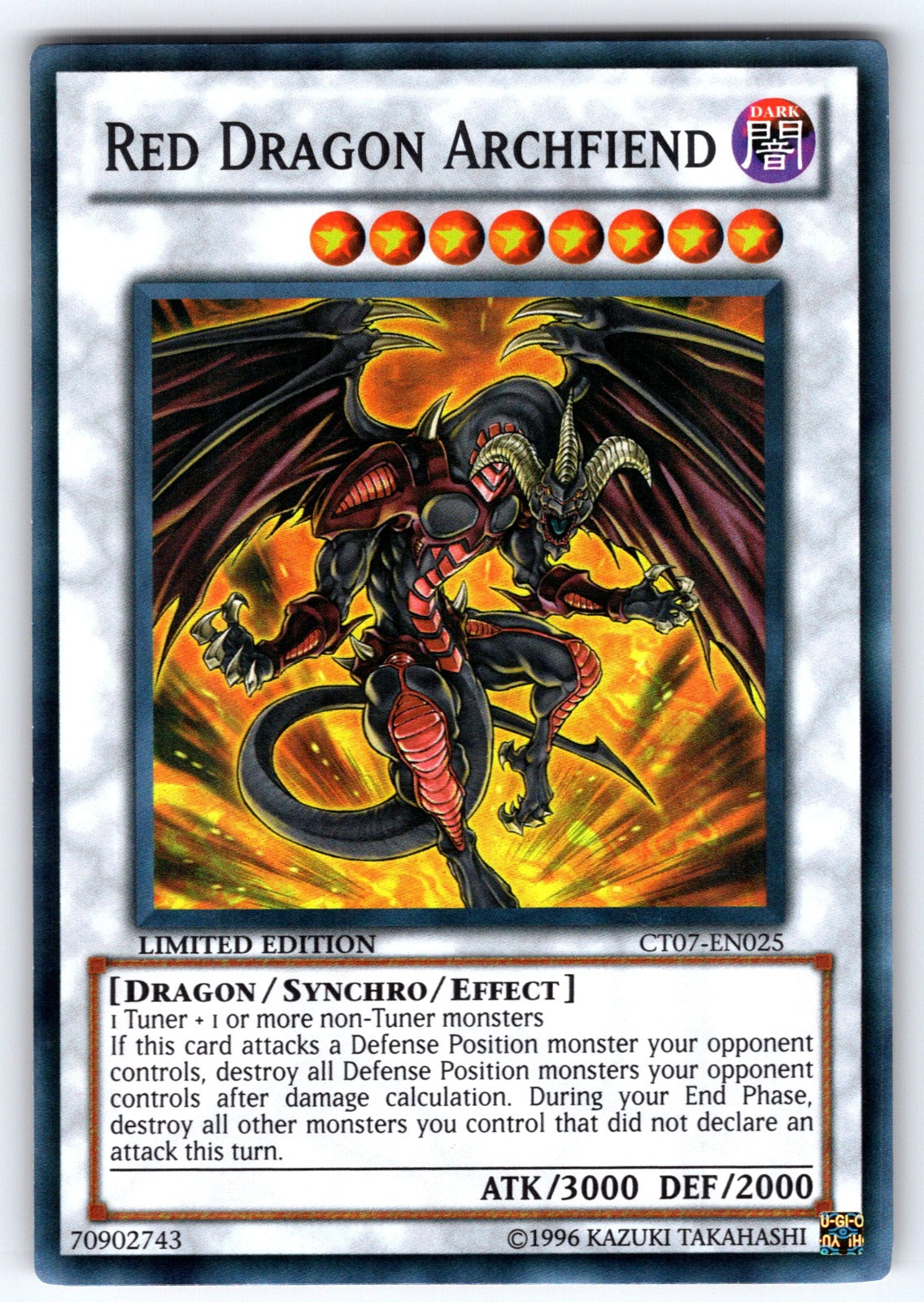 Red Dragon Archfiend Limited Super Rare 2010 Collectors Tins CT07-EN025 NM 2010