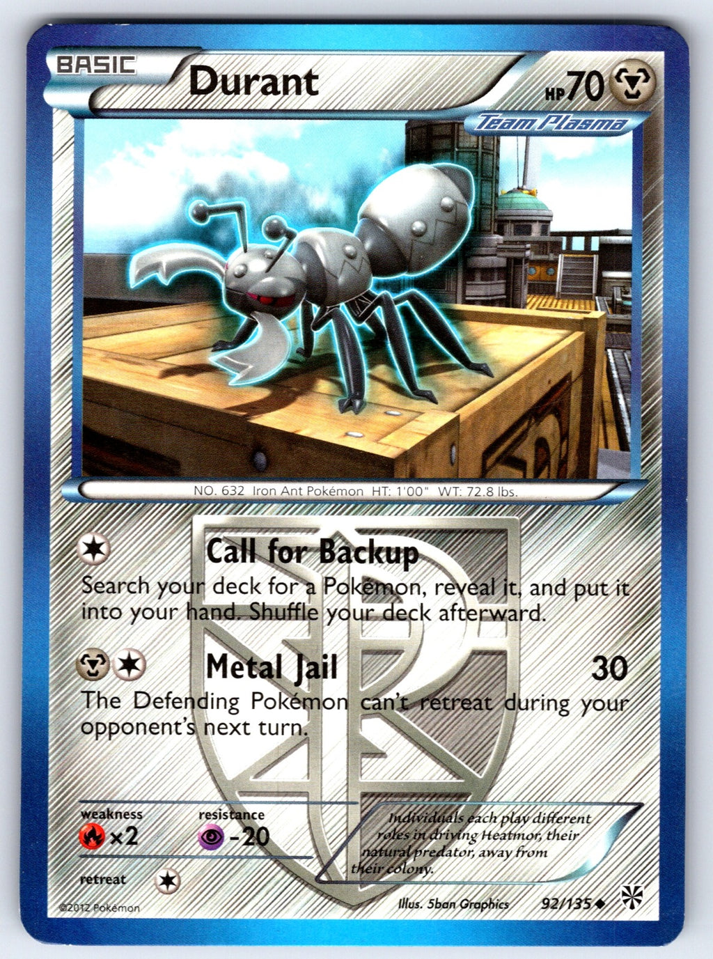 Durant (Team Plasma) (92) Uncommon Plasma Storm 92/135 LP 2013