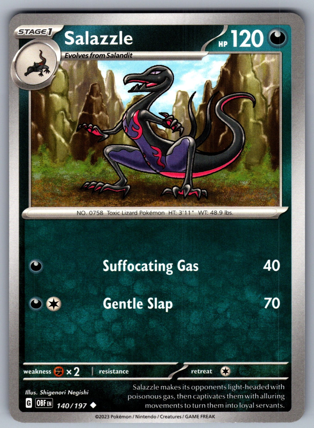 Salazzle Uncommon SV03: Obsidian Flames 140/197 NM 2023