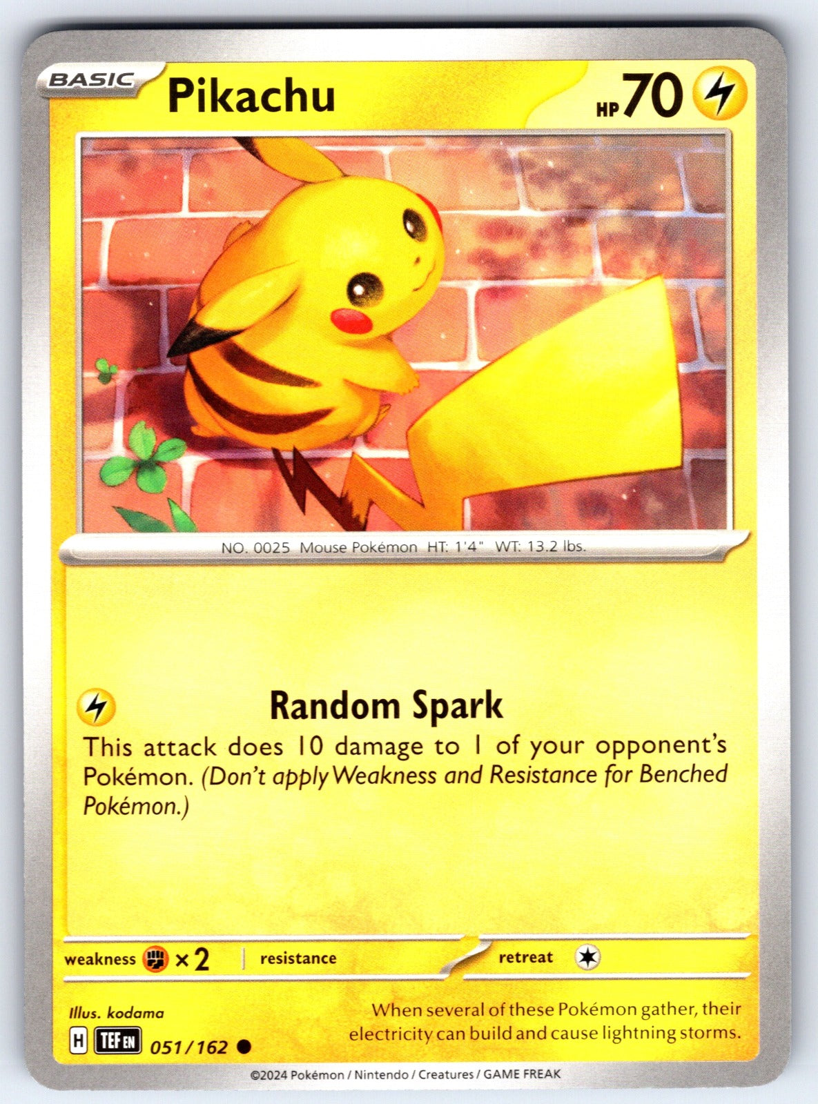 Pikachu Common SV05: Temporal Forces 051/162 NM 2024