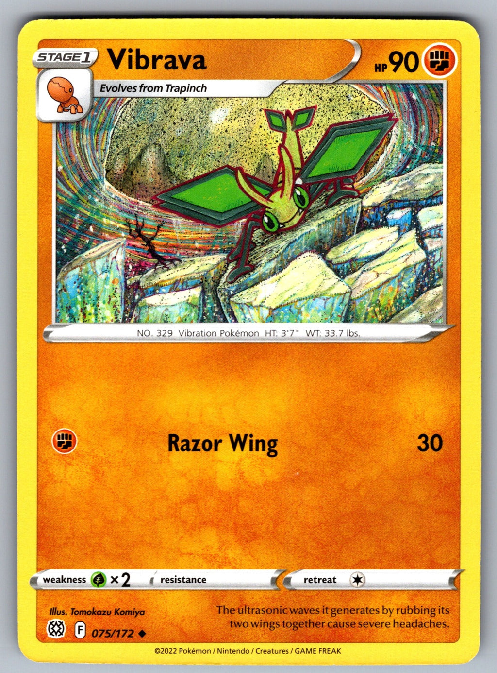Vibrava Uncommon SWSH09: Brilliant Stars 075/172 NM 2022
