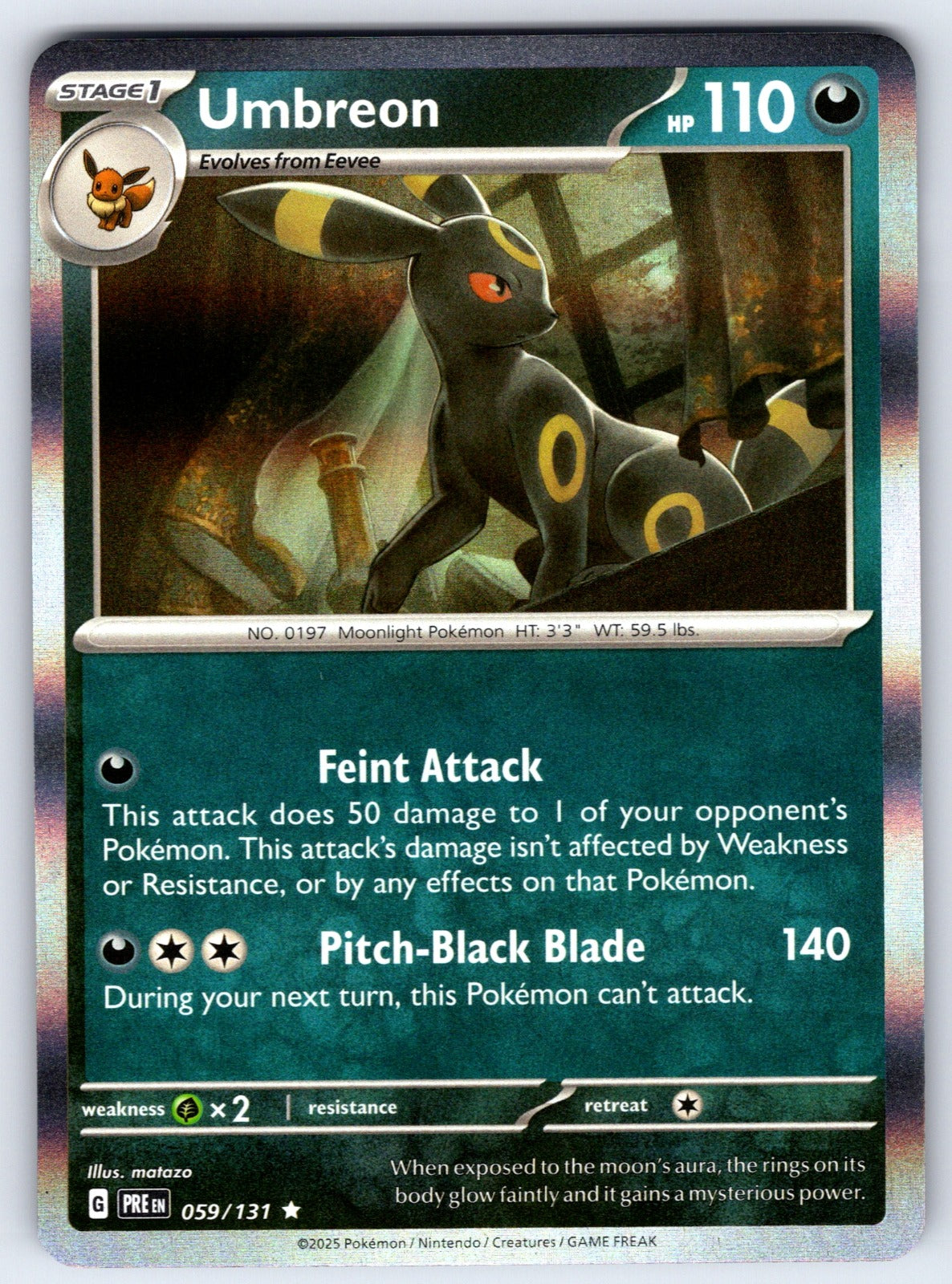 Umbreon Holo Rare SV: Prismatic Evolutions 059/131 NM 2025