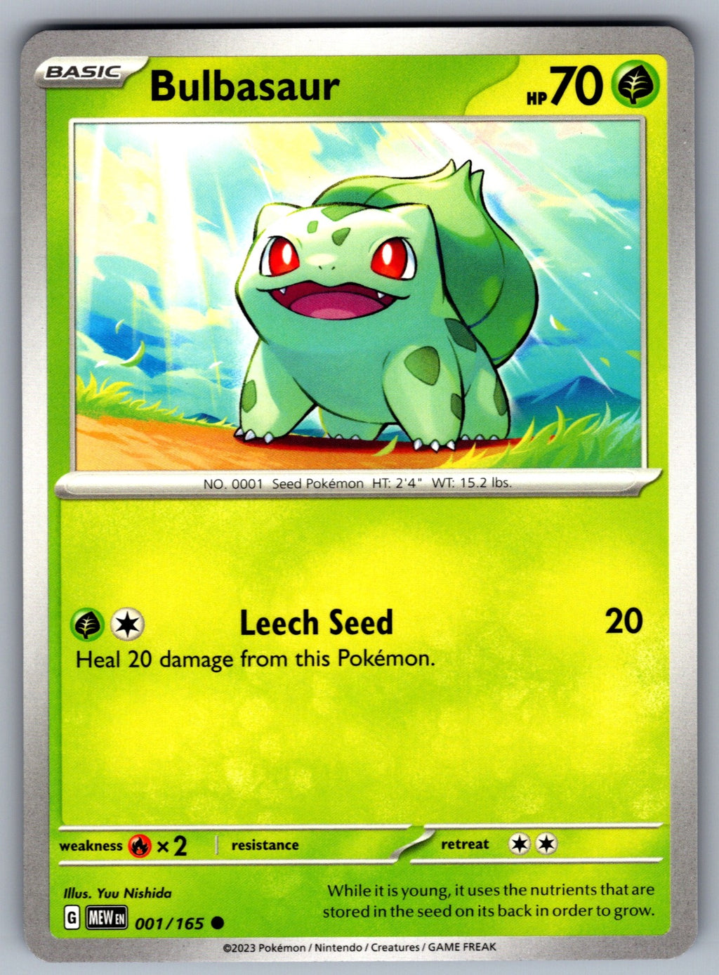 Bulbasaur Common SV: Scarlet & Violet 151 001/165 NM 2023