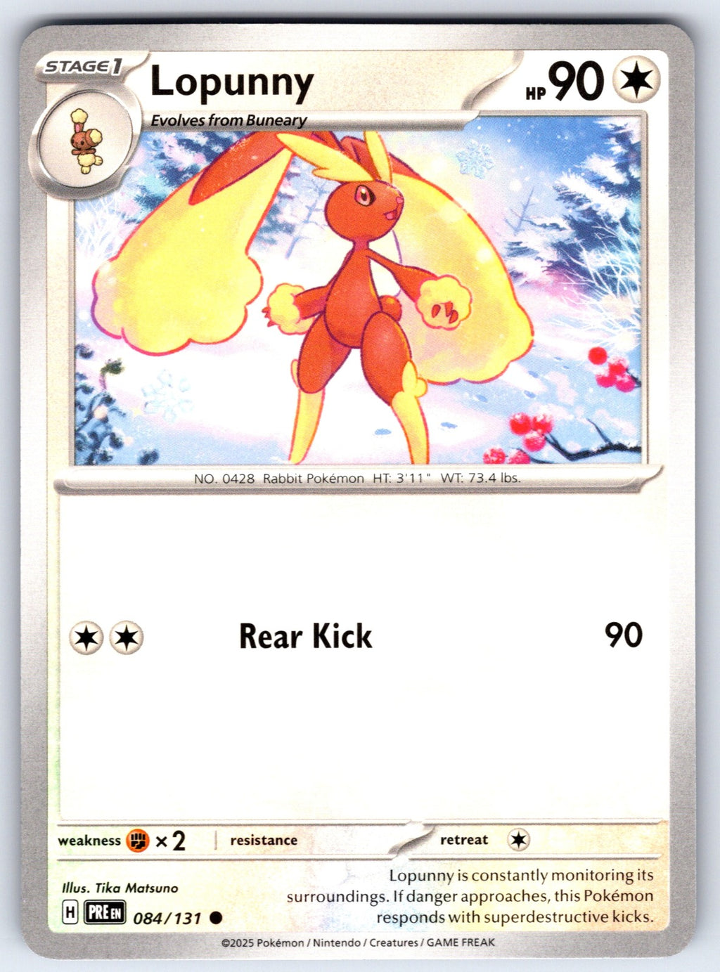 Lopunny Common SV: Prismatic Evolutions 084/131 NM 2025