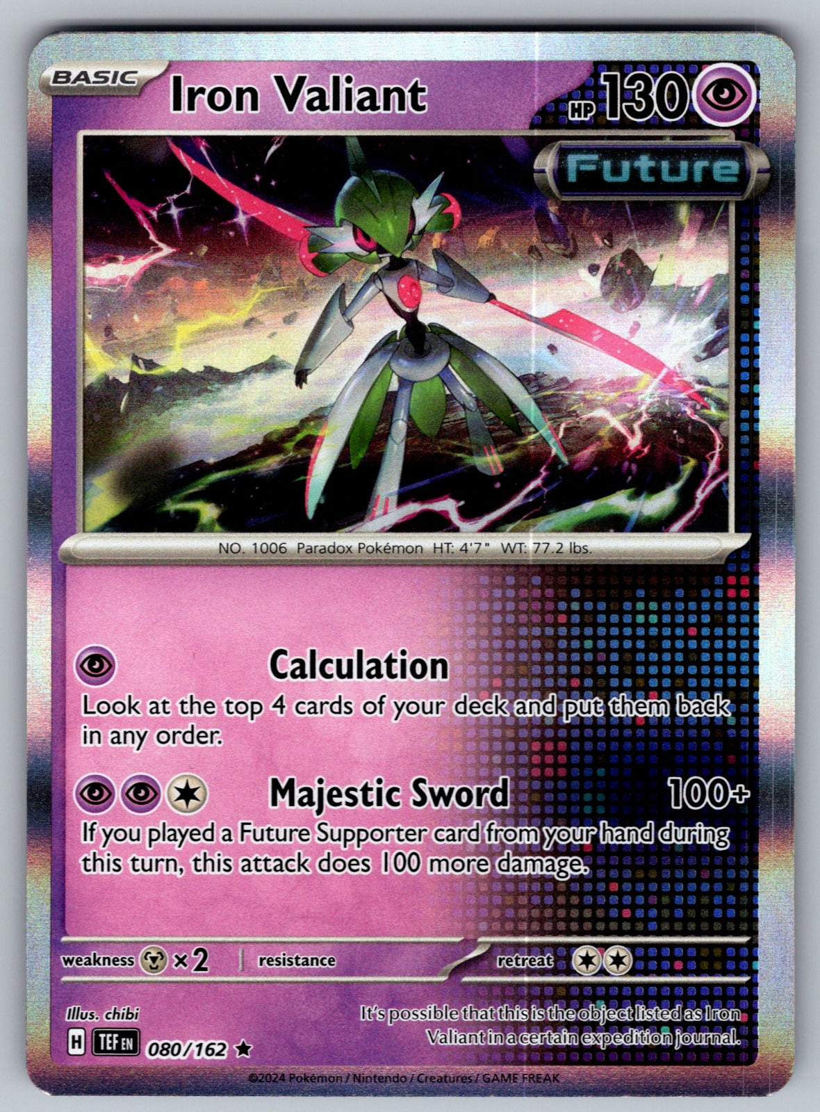 Iron Valiant Holo Rare SV05: Temporal Forces 080/162 NM 2024